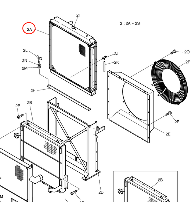 Radiateur hydraulique 13F91000 pour pelle Doosan S340LC-V