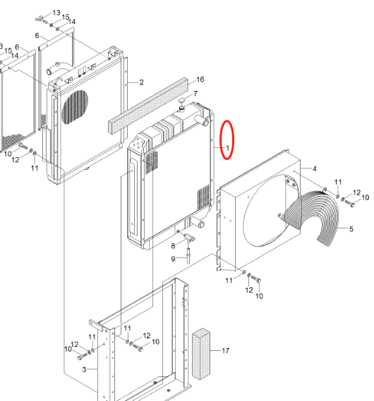 Ensemble de noyau de radiateur hydraulique, pour pelle Hyundai R80-7 R80-7A, 11N1-40010