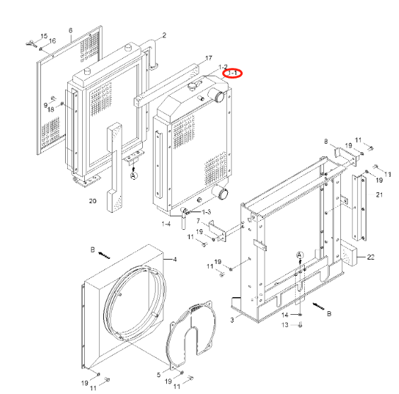 Ensemble de noyau de radiateur hydraulique, pour pelle Hyundai R200W-3, 11ER-42490