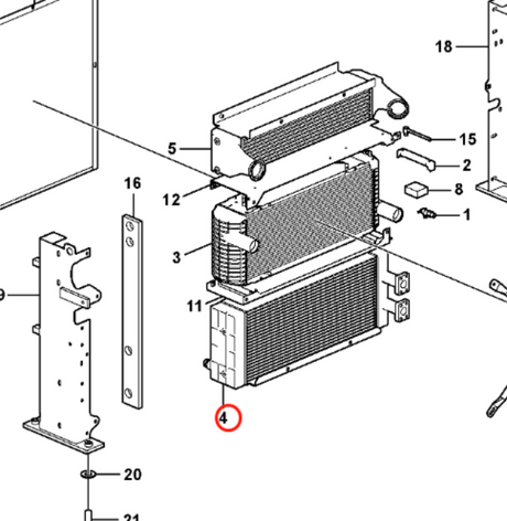 Hydraulic Radiator Core 17248047 para sa Volvo Excavator EC210C