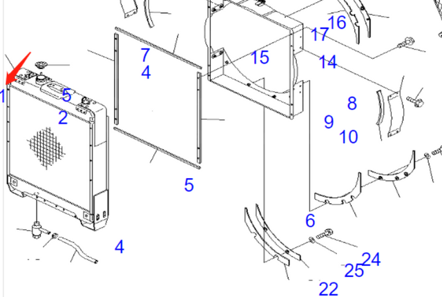 Hydraulic Radiator 134-03-61112 Angkop para sa Komatsu D61EX-12 D61PX-12 Bulldozers