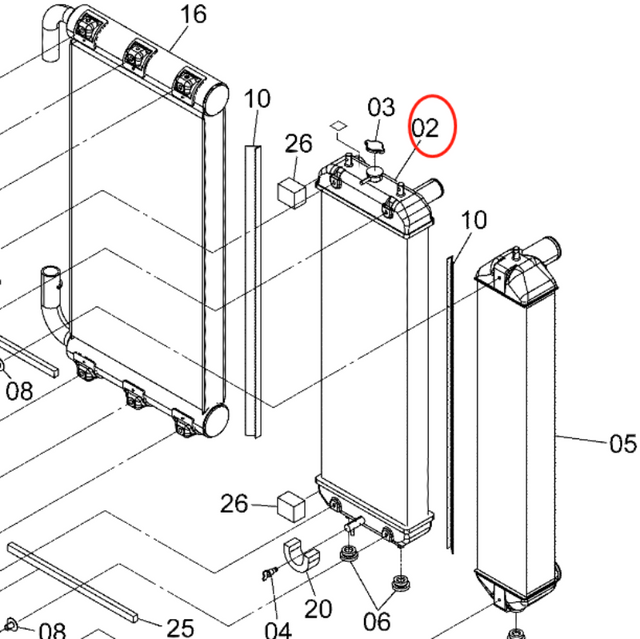 Hydraulic Radiator XB00001928 for Hitachi Excavator ZAX200-5G