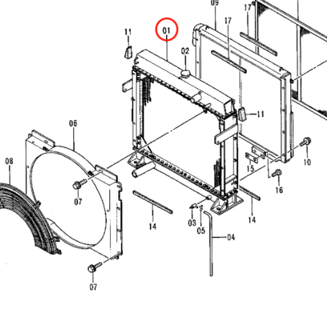 Hydraulische radiator 4350764 voor Hitachi-graafmachine EX550-5 EX600-5