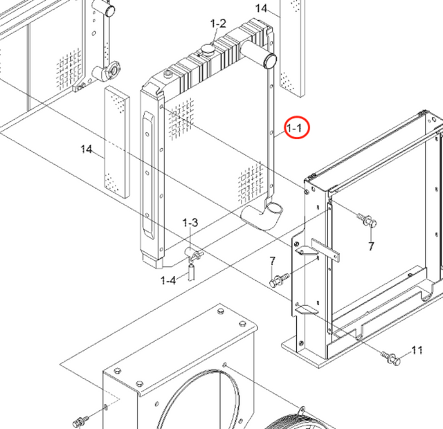 Radiateur hydraulique 11NA-40230 pour pelle Hyundai R320LC-7 R360LC-7