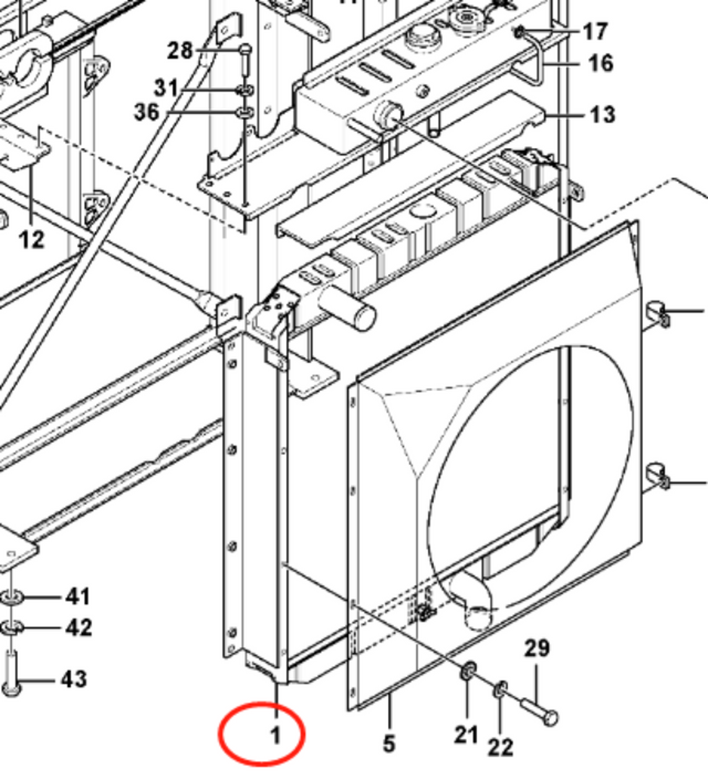 Núcleo de radiador hidráulico VOE 14505916 para excavadora Volvo EC210B