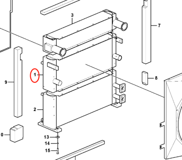 Hydraulisk radiatorkjerne 14548409 14573686 for Volvo gravemaskin EC210C