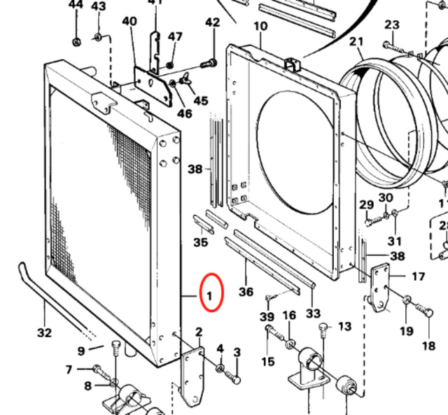 Núcleo de radiador hidráulico 4775026 4771321 para productos antiguos Volvo Volvo BM 4500