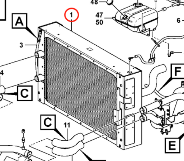 Núcleo de radiador hidráulico 15067029 para dúmperes articulados Volvo A35F A40F