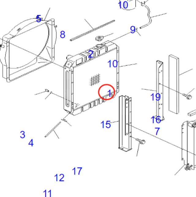 Passer for Komatsu Engine 4D95 Gravemaskin PC75UU-3 PC78UU-5 Hydraulisk radiatorkjerneenhet 21W-03-31112