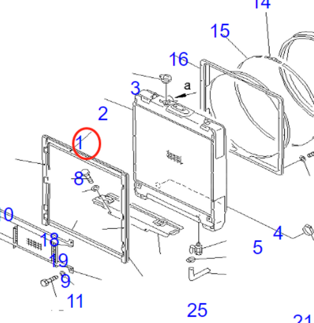 Convient pour Komatsu Bulldozer D60P-12 D65E-12 D65EX-12 D65EX-12H D65P-12 D65PX-12 noyau de radiateur hydraulique D60 assemblage 14X-03-11312