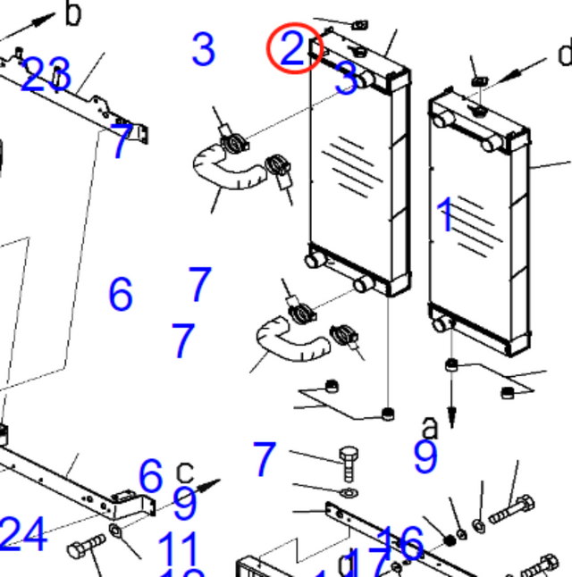 Passend für Komatsu Radlader WA450-6 WA470-6 WA480-6 Hydraulikkühlerkernbaugruppe 421-03-44120 rechts