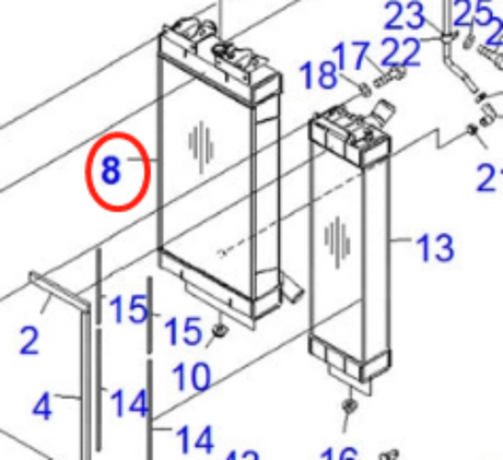 Past Voor Komatsu Bulldozer D61EX-15E0-BW D61PX-15E0-BW Hydraulische Radiator Core Assembly 134-03-73110