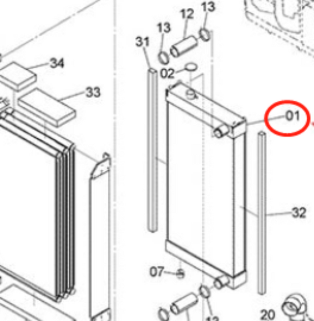 Ensemble de noyau de radiateur hydraulique, pour Hitachi PZX450-HCME ZR260HC ZX450-3 ZX450-3F ZX470H-3 ZX470R-3 ZX500LC-3 4655008