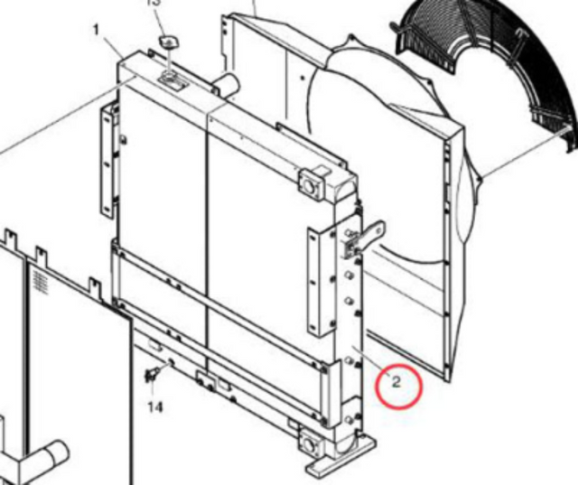 Radiator 440211-00291 Angkop para sa Komatsu Doosan Excavator DX340LCA