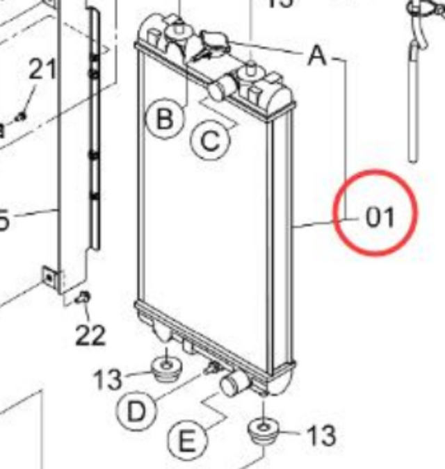 Hydraulic Radiator 4715445 para sa Hitachi Excavator ZX40U-5A ZX48U-5A ZX50U-5A