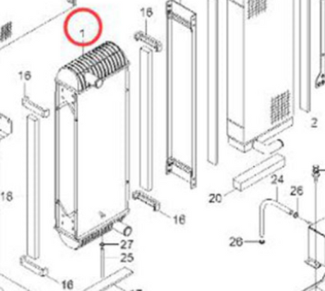 Hydraulisk radiator 11Q4-41110 11Q441110 for Hyundai gravemaskin R125LCR-9A R145CR-9A