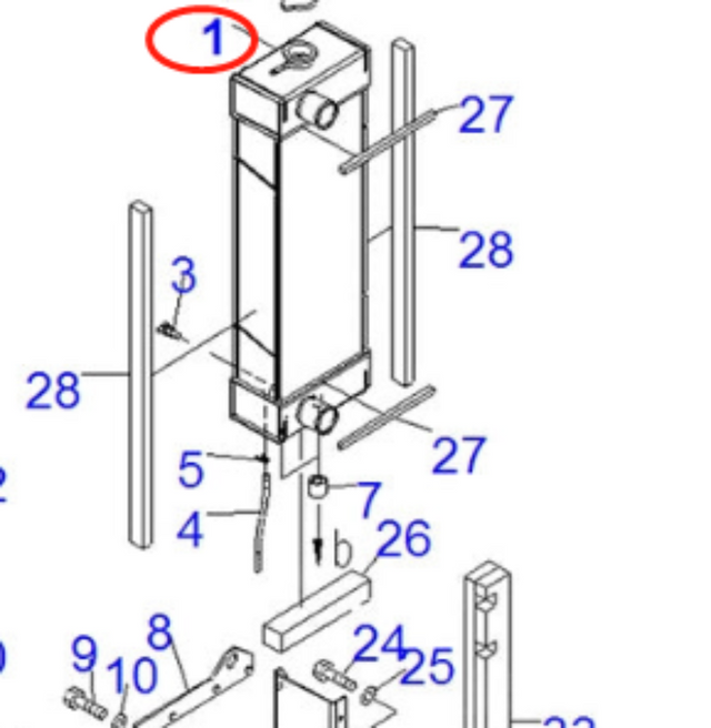 Passer til Komatsu gravemaskin PC40MR-2 PC40MR-2-AC PC50MR-2 PC50MR-2-AC Hydraulisk radiatorenhet 22M-03-21330