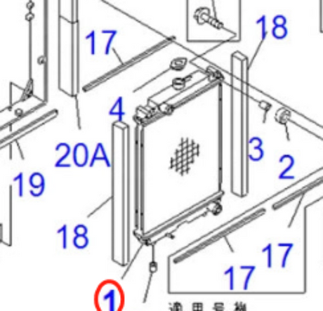 コマツ掘削機 PC35MR-1 PC35MRX-1A PC38UU-3 油圧ラジエーターアセンブリ 22F-03-11110 に適合