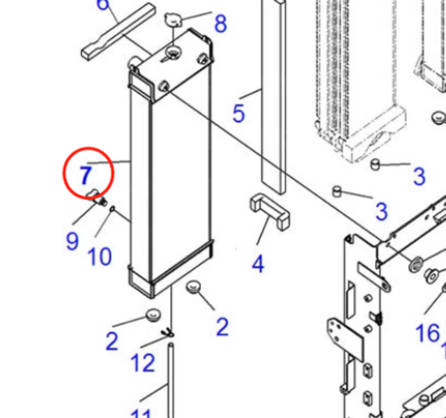 Fits For Komatsu Excavator PC200-8E0 PC200LC-8E0 Hydraulic Radiator Assembly 205-03-31110