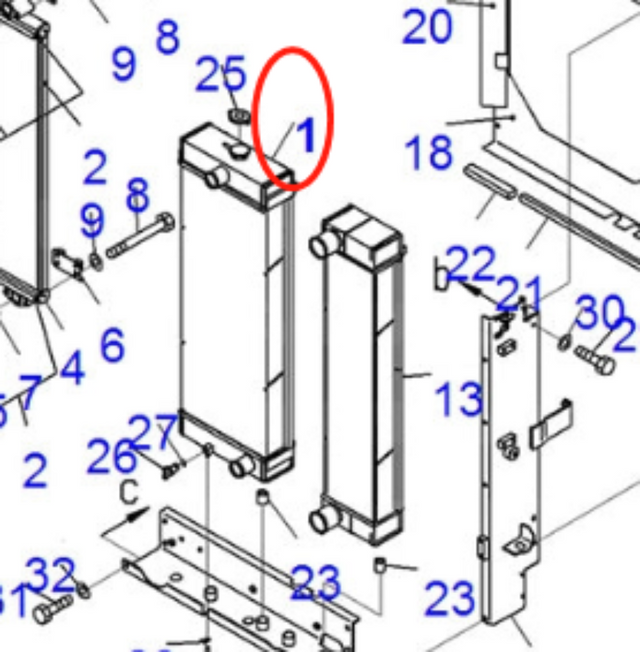 Adatto per pala gommata Komatsu WA320-6 WA320PZ-6 Gruppo centrale radiatore idraulico 419-03-48110