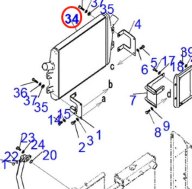 Fits For Komatsu BR580JG-1 PC400-8 PC450-8 Aftercooler 625-16-15110