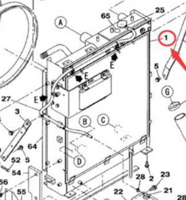 Radiador hidráulico KNH10450 apto para excavadora sobre orugas CASE CX130B CX160B