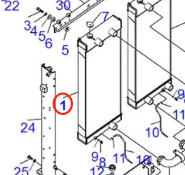 Passer til Komatsu gravemaskin PC600-8 PC650LC-8E0 PC700LC-8E0 PC700LC-8R Hydraulisk radiatorenhet 21M-03-21110