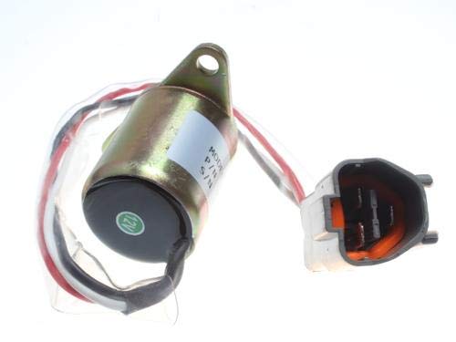 Fuel Stop Solenoid Valve 119233-66510 for Komatsu PC05-7 Excavator Yanmar 3D82E-3A Engine, 12V-Shut down solenoid-Fab Heavy Parts