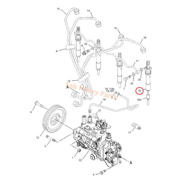 4 PCS Fuel Injector 20R-0337 185-5754 for Caterpillar CAT Engine 3054 3054B Backhoe Loader 416D 424D - Fab Heavy Parts