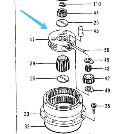 Hitachi Swing Device First Carrier 1013943 with Gear for Excavator EX200-2 EX200-3 EX200K-2/3 RX2000-2-Swing carrier-Fab Heavy Parts