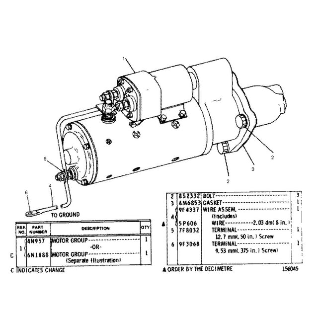 Past voor Caterpillar Gelede Vrachtwagen D400 D40D D400D Motor 3406 Startmotor 4N-1062 4N1062