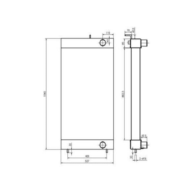 Angkop Para sa Komatsu Dump Truck HM350-2 HM350-2R HM400-2 HM400-2R Hydraulic Radiator Core Assembly 56B-03-21220