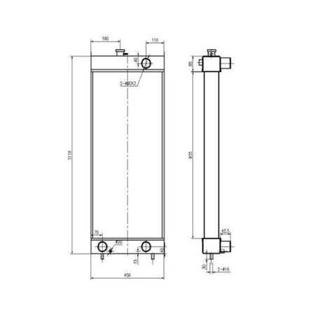 Passend für Komatsu Muldenkipper HM250-2 HM300-2 hydraulische Kühlerkernbaugruppe 56D-03-21210 56D-03-21211