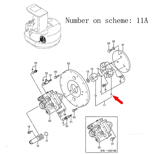 Compatible avec l'accouplement de pompe Hitachi EX55UR EX58MU 4325230.