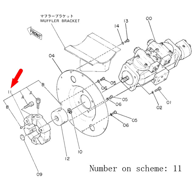 Adatto per escavatore Hitachi UH033 UH033SR UH043 UH053 UH053M Gruppo accoppiamento pompa 4157853