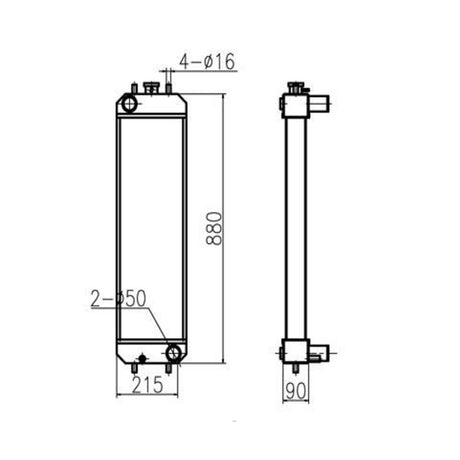 Se adapta al conjunto de núcleo de radiador hidráulico CX75SR CX80 de excavadora Case LN00108