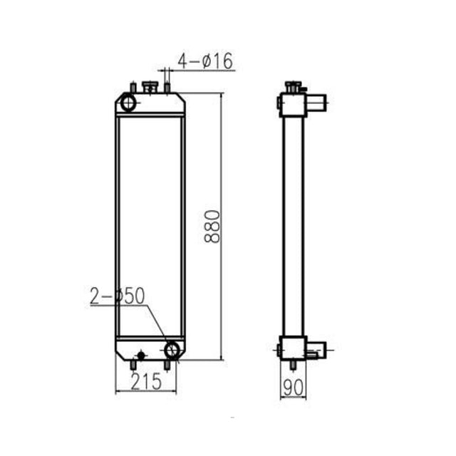 Passer til koffertgraver CX75SR CX80 Hydraulisk radiatorkjerneenhet LN00108