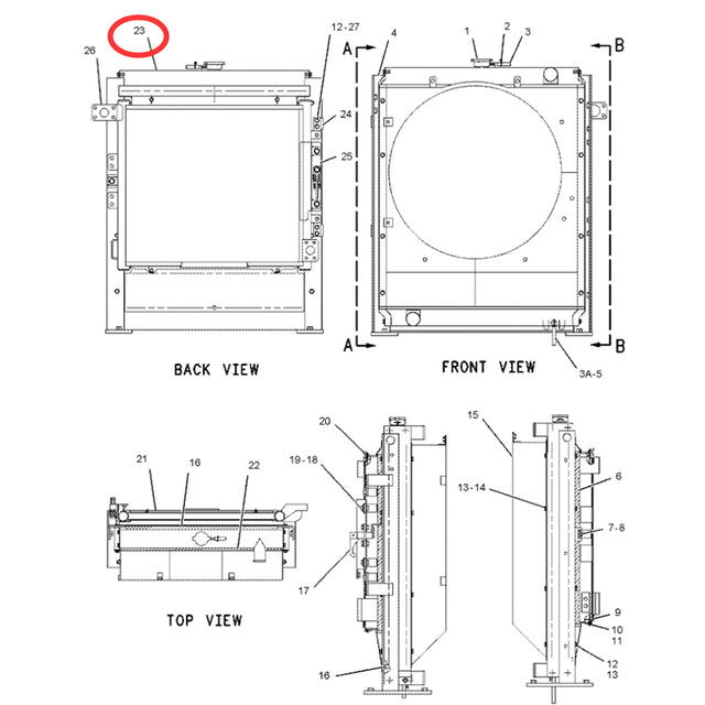 Radiateur 196-8052 1968052 adapté au moteur Caterpillar CAT 3046, pelle 315C 315C L