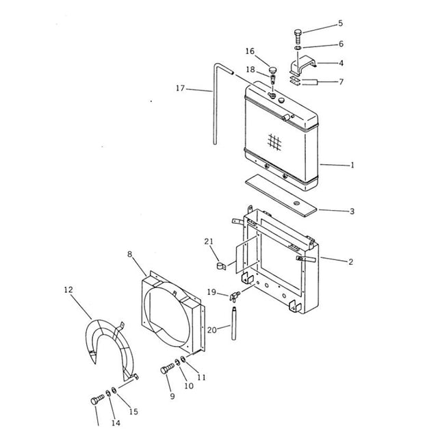 Radiator 23A-03-11600 Angkop para sa Komatsu Grader GD661A-1