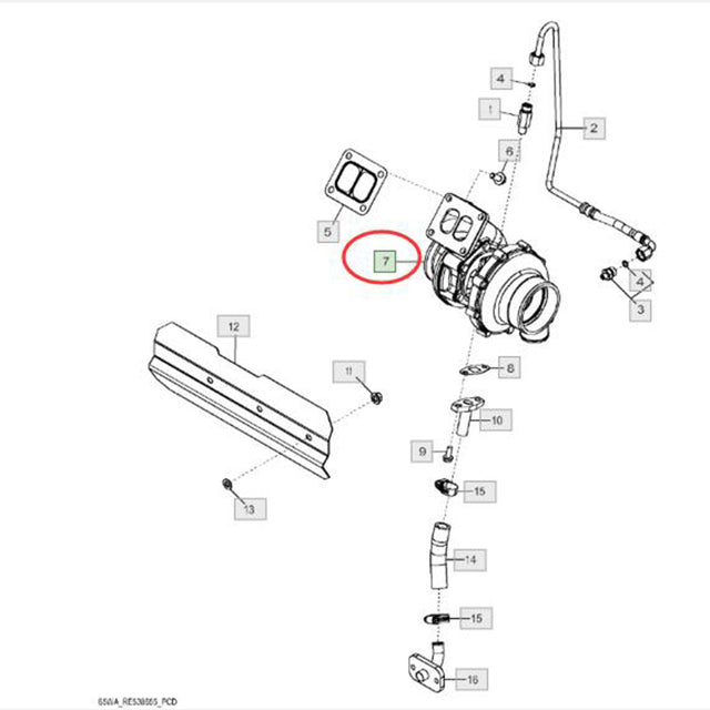 Turboahdin RE550941 RE550932 Sopii John Deere Engine 6.8L 6068 Excavator 200DLC 210G