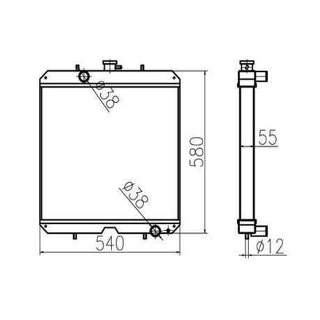 Hydraulic Radiator 184015-44501 para sa Yanmar VIO75-B VIO-80 465*540*52mm