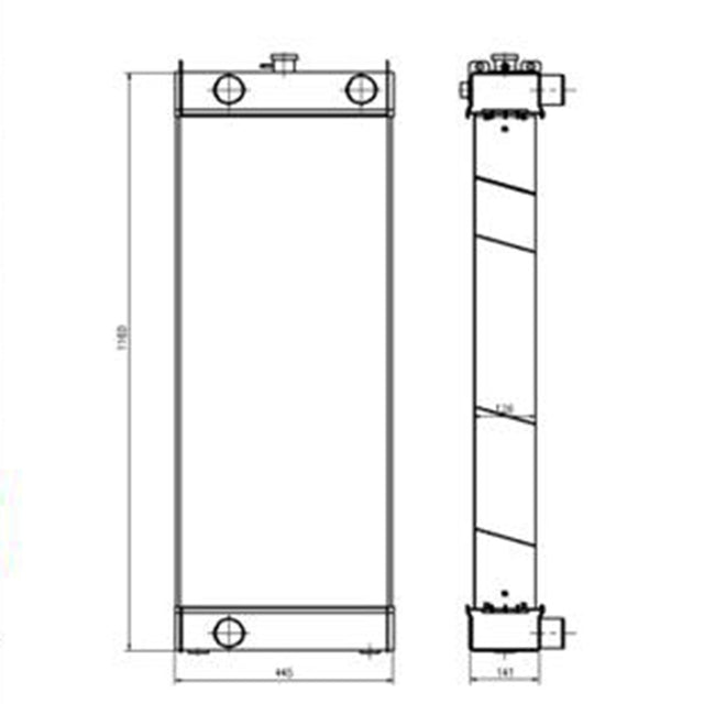 Hydraulic Radiator 423-03-51110 Angkop para sa Komatsu WA380-7 Wheel Loader