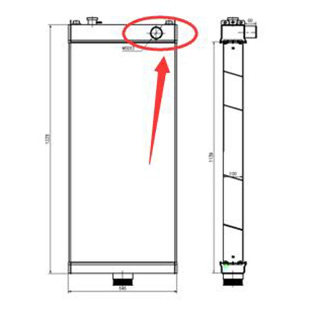 Hydraulikkühler 425-03-32221 Passend für Komatsu Radlader WA500-6 Loch rechts