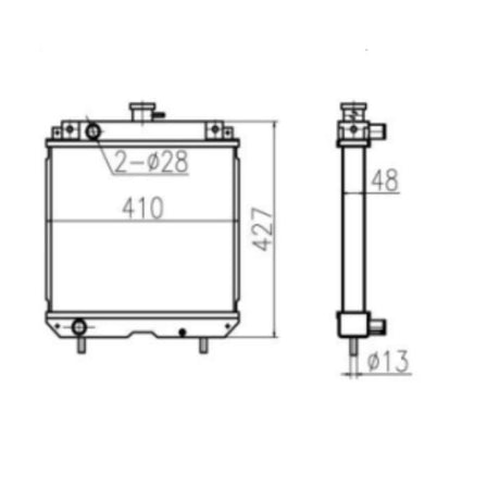 Hydraulic Radiator Assembly 52420-2599-2 5242025992 para sa Kubota Combine Cutting Blade R1-211